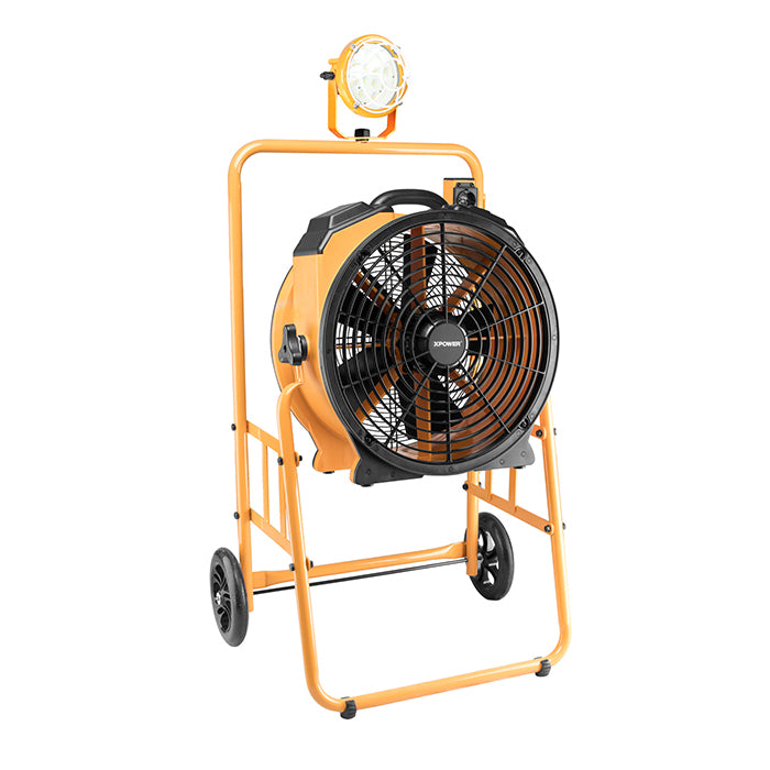 XPOWER FA-420K6 Mobile Cooling Fan & Light Kit, 3600 CFM, Yellow