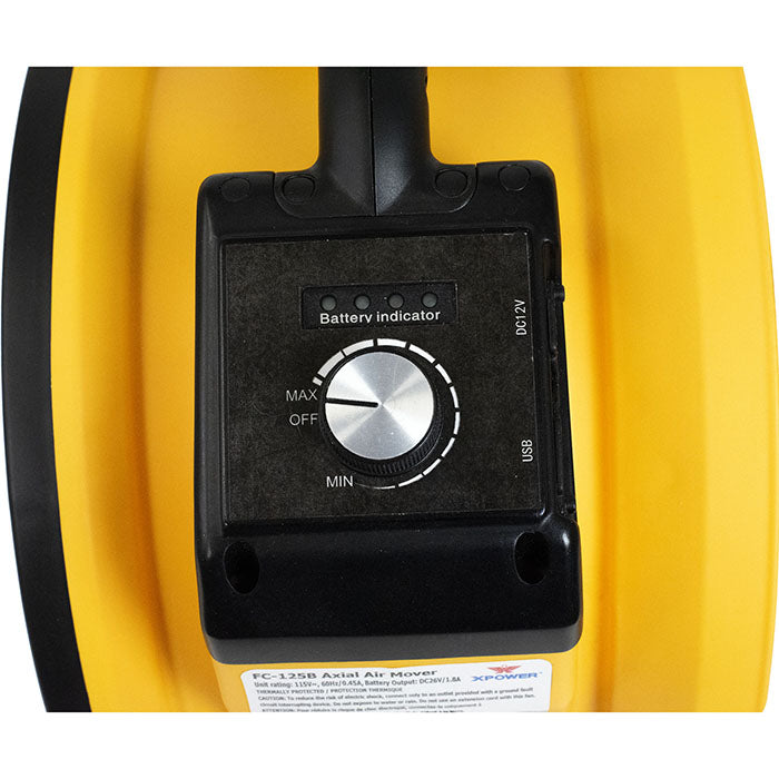 XPOWER FC-125B Rechargeable Cordless Fan, 900 CFM