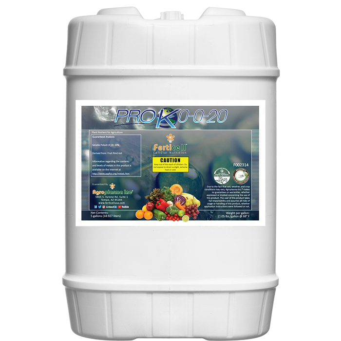Ferticell Organic Pro K 0-0-20, 80 Gallon