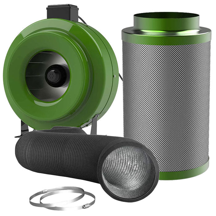 FloraFlex Ventilation and Odor Control Kit with Inline Fan, Carbon Filter, and Ducting Combo
