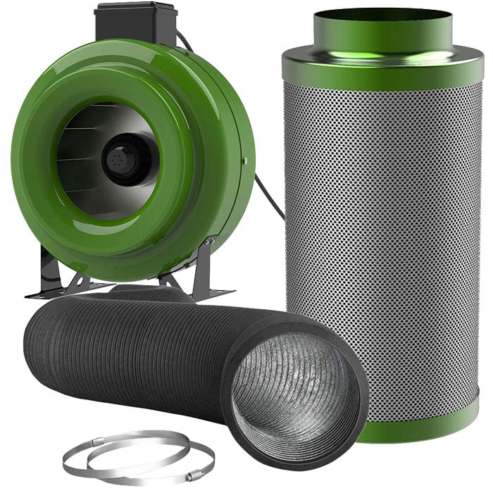 FloraFlex Ventilation and Odor Control Kit with Inline Fan, Carbon Filter, and Ducting Combo, 12 Inch