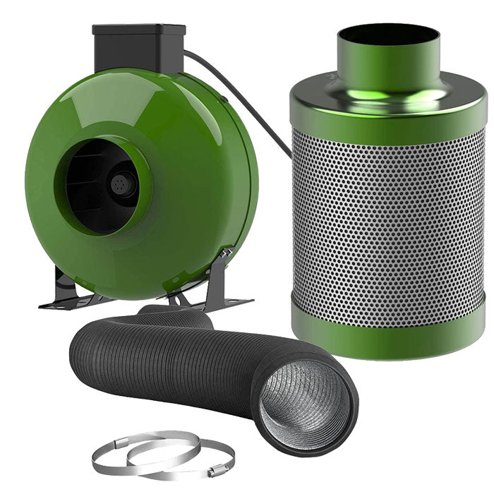 FloraFlex Ventilation and Odor Control Kit with Inline Fan, Carbon Filter, and Ducting Combo, 4 Inch