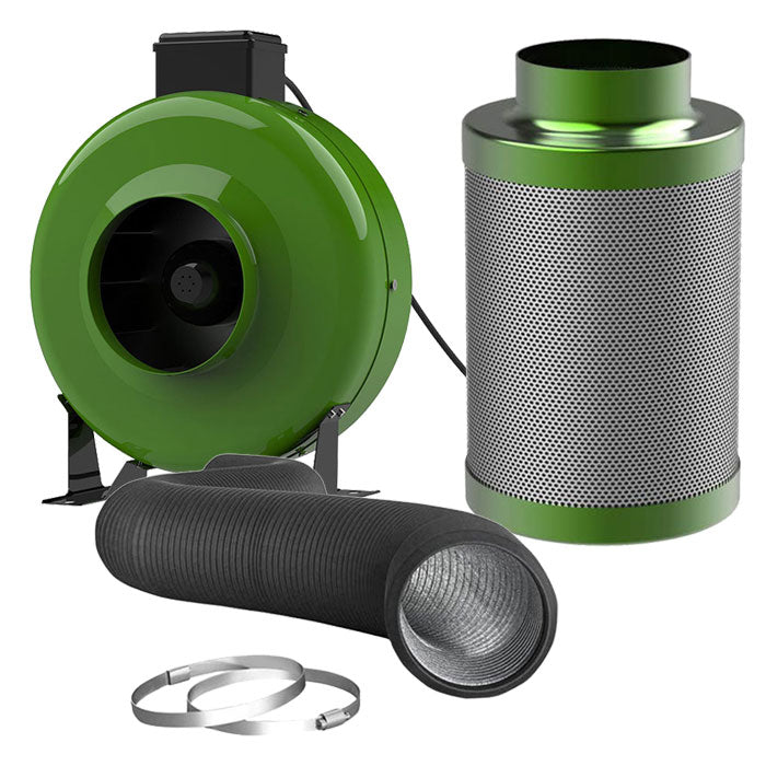 FloraFlex Ventilation and Odor Control Kit with Inline Fan, Carbon Filter, and Ducting Combo
