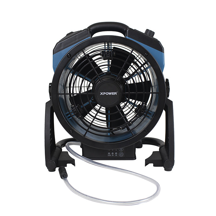 XPOWER FM-65WB Battery-Powered Misting Fan With Built-In Water Pump, 900 CFM