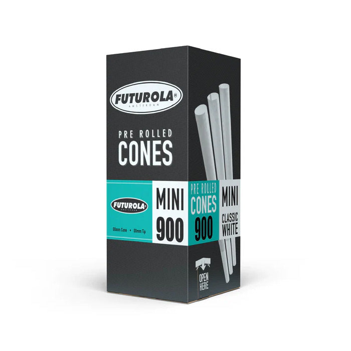 Futurola Slender Mini 60/26 Classic White Pre-Rolled Cone with Non-Printed Tip - Case of 5400
