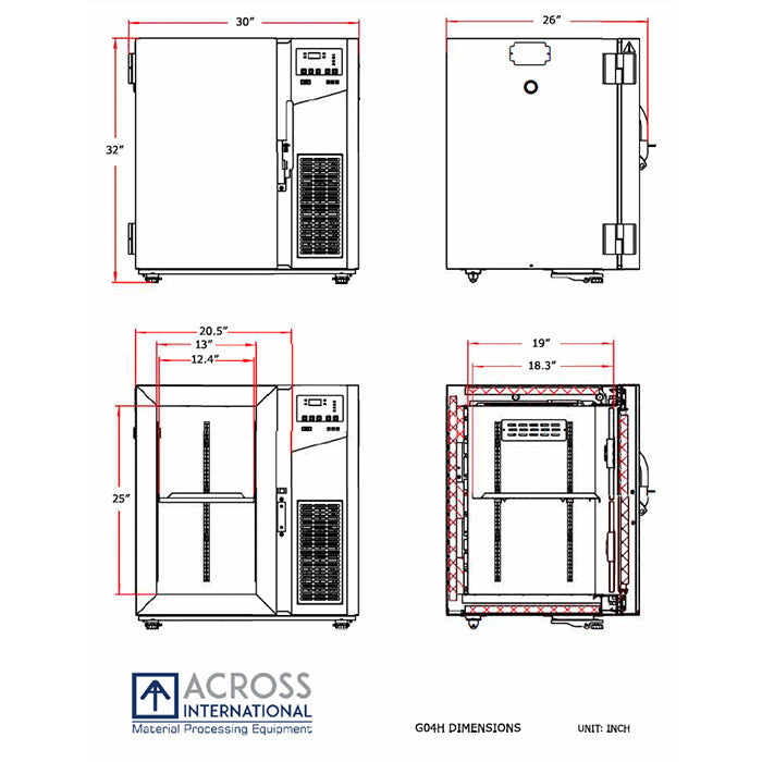 Across International RapidChill 4 CF -86°C Ultra-Low Stackable Freezer, 110 Volt