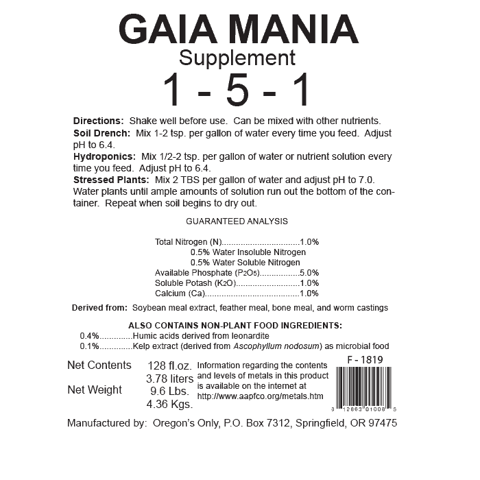 Nectar for the Gods Gaia Mania