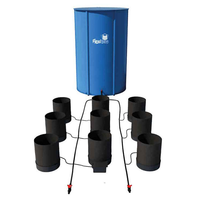 AutoPot 9 Pot GeoPot Watering System with 5 Gallon GeoPots, 25 Gallon FlexiTank
