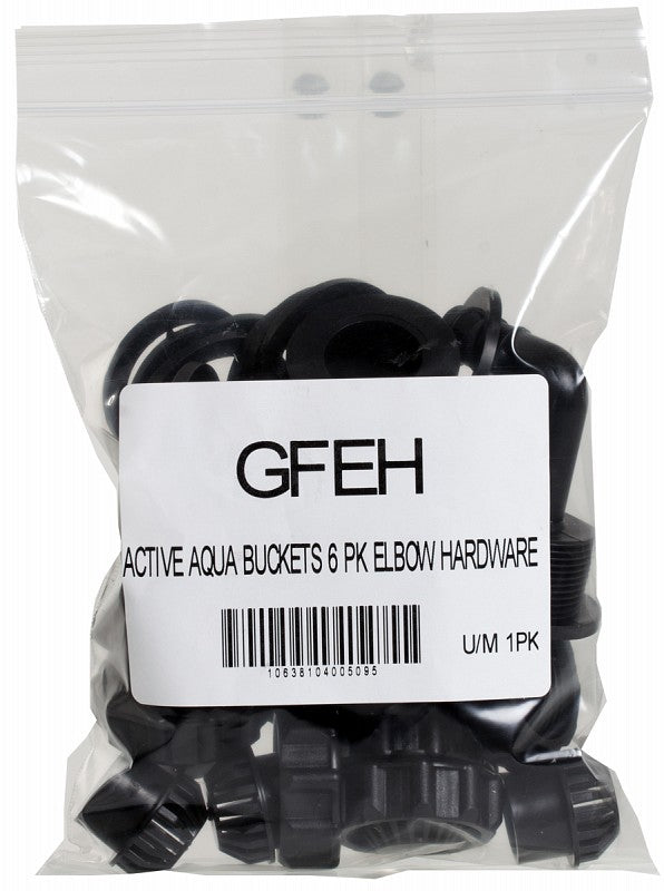 Active Aqua Grow Flow Elbow Hardware Kit, 1/2 Inch - Pack of 6
