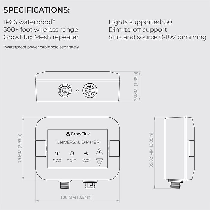 GrowFlux Photobio Dimmer Kit With Universal Dimmer & Photo Loc Adapter