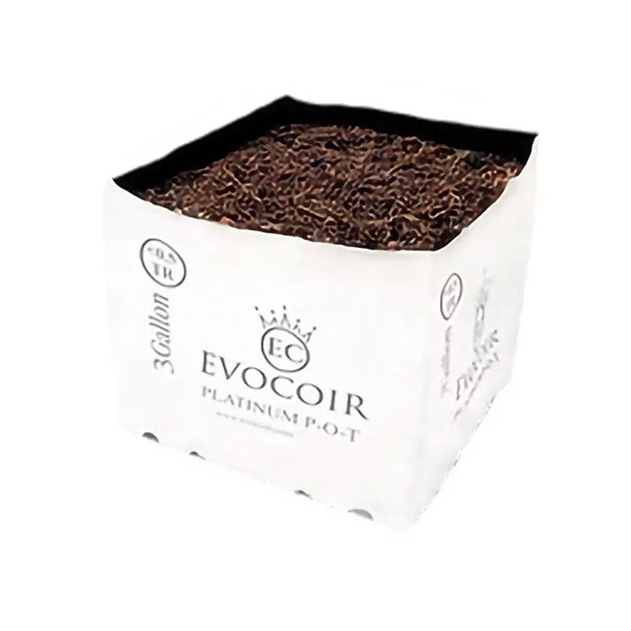 Evocoir Platinum 70/30 Treated Coco Blend Open Top Plastic Grow Bag, 3 Gallon