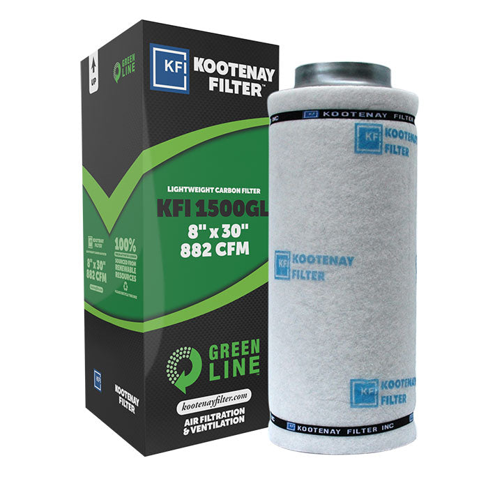 Kootenay Filter KFI 1500 Green Line Carbon Filter with Flange, 8" - 882 CFM