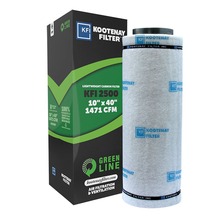 Kootenay Filter KFI 2500 Green Line Carbon Filter with Flange, 10" - 1471 CFM