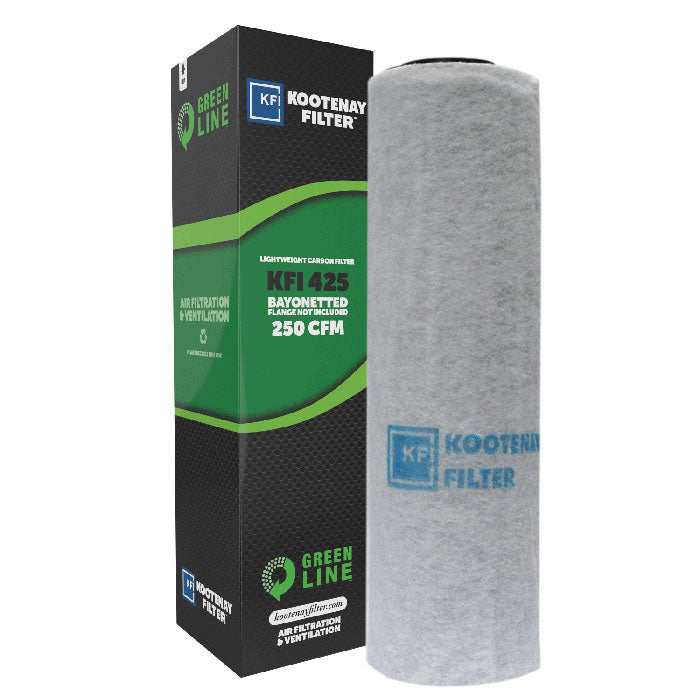 Kootenay Filter KFI 425 Green Line Carbon Filter with Flange, 4" - 250 CFM