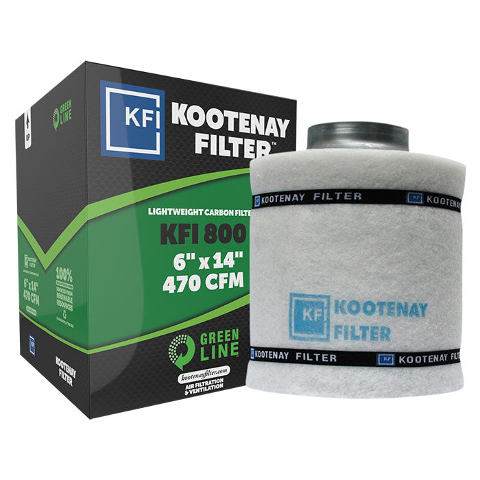 Kootenay Filter KFI 800 Green Line Carbon Filter with Flange, 6" - 470 CFM