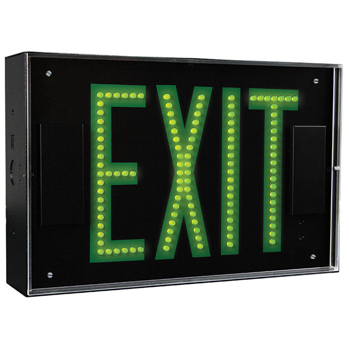 Growlite Exit Sign, Single Face, NiHM Battery and Self-Diagnostics, Remote Capacity for 2 Green LED Lamps