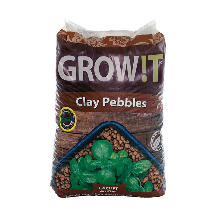 GROW!T Clay Pebbles 4mm-16mm, 40 Liters