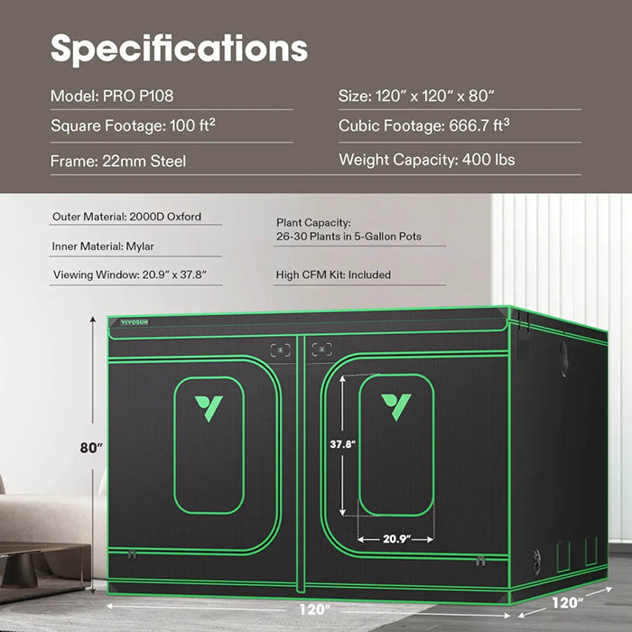 Vivosun P108 10' x 10' Grow Tent Pro
