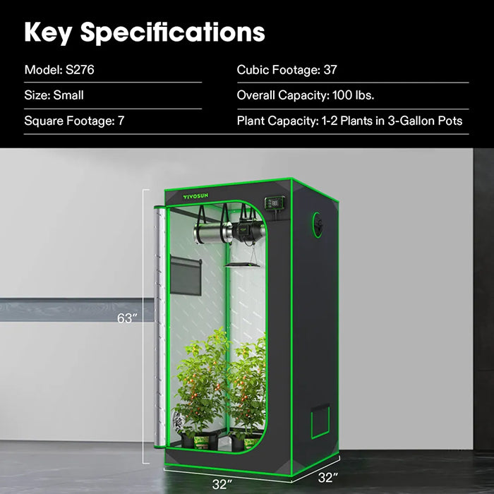 Vivosun P276 2.7' x 2.7' Grow Tent Pro