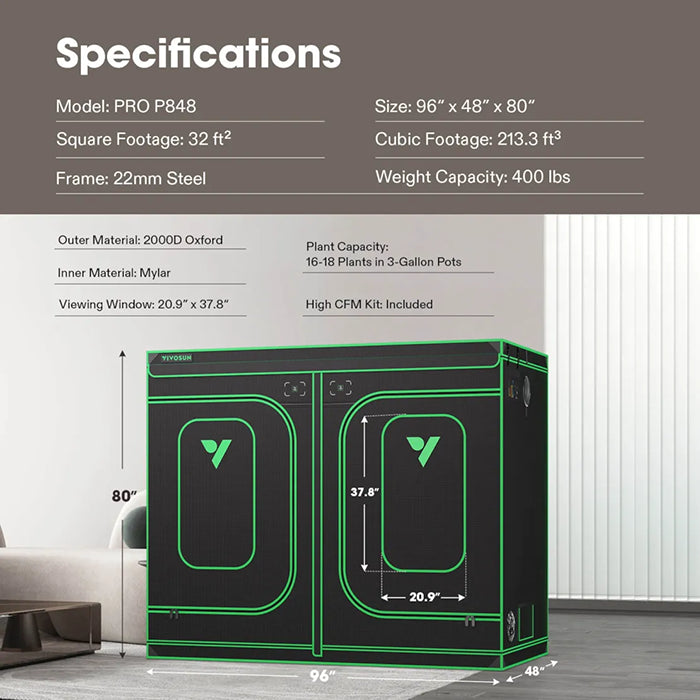 Vivosun P848 4' x 8' Grow Tent Pro