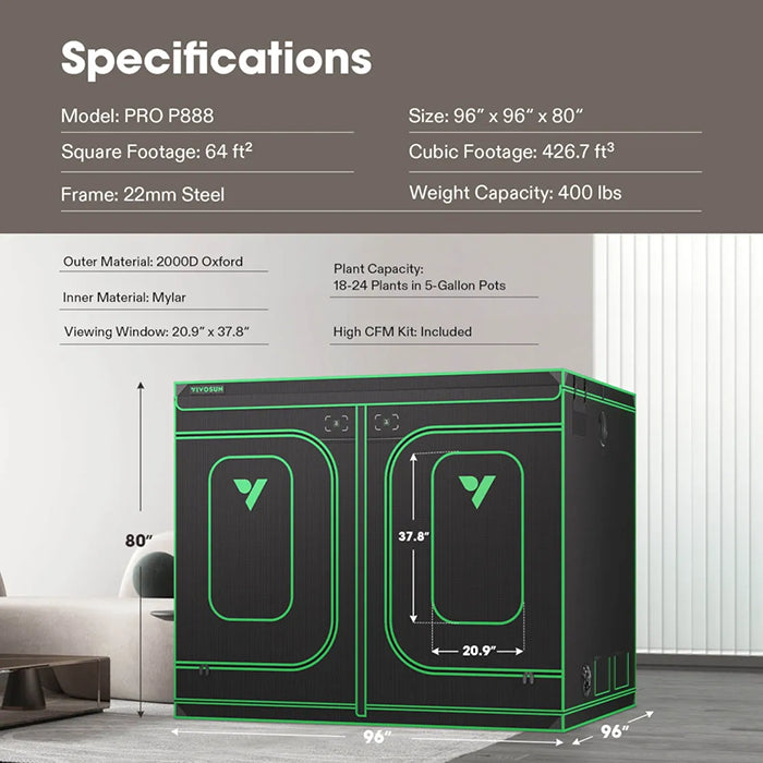 Vivosun P888 8' x 8' Grow Tent Pro