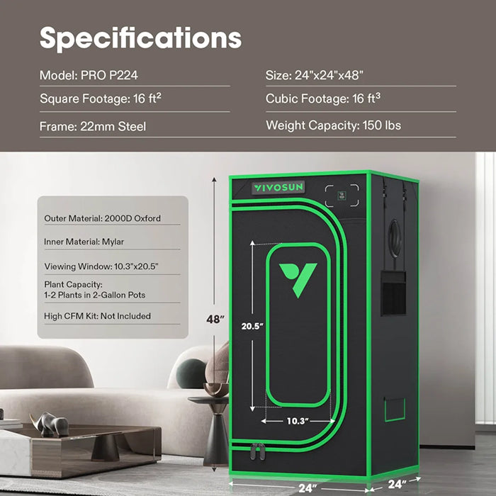 Vivosun P224 2' x 2' Grow Tent Pro