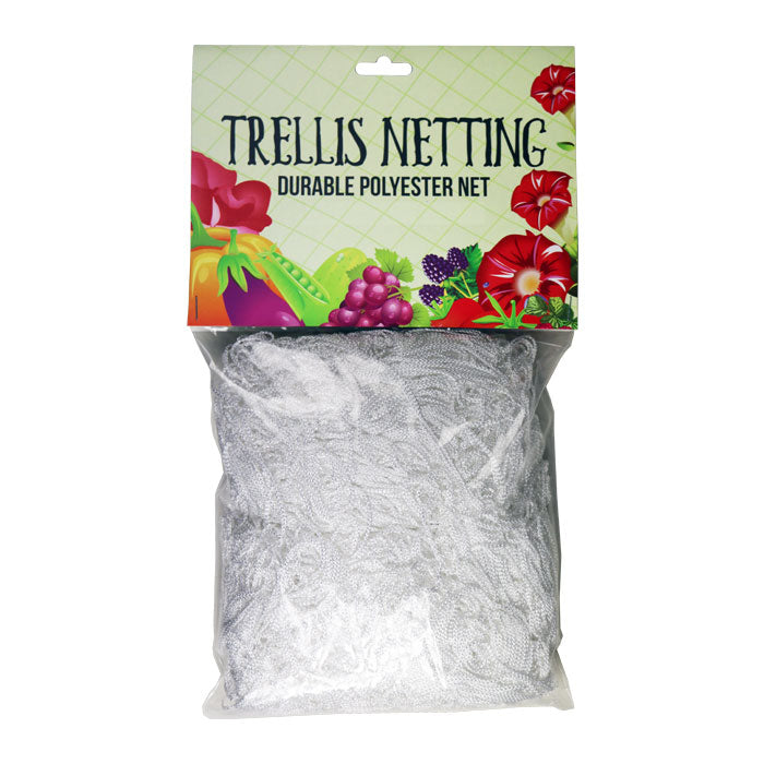 Grow1 Trellis Netting 5 ft x 15 ft with 6 in Squares, White