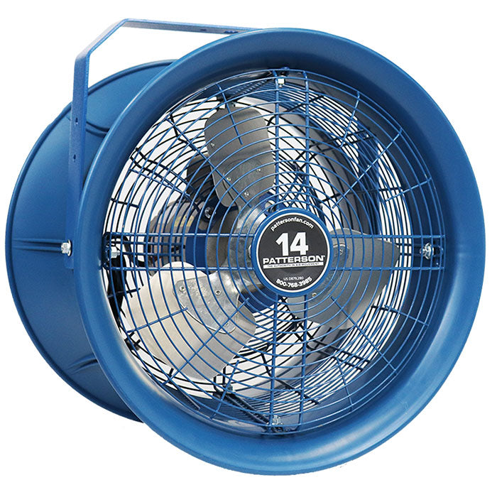 Patterson Fans High Velocity 1/2 HP Three Phase Fan with Fan Guard and Yoke, 14 Inch - 2600 CFM - 230/460 Volt - Blue