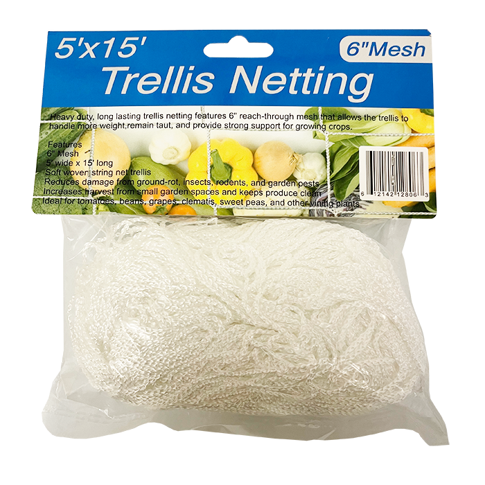 HBX Heavy-Duty Nylon Garden Trellis Netting with 6" Squares, 5ft x 15 ft.