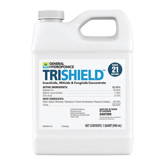 General Hydroponics TriShield Insecticide, Miticide & Fungicide Concentrate, 1 Quart