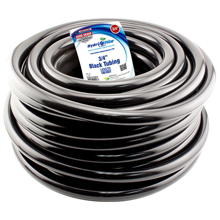 Hydro Flow Black Vinyl Tubing, 3/4 Inch (ID), 100 Feet