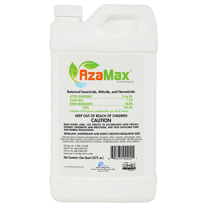 General Hydroponics AzaMax Insecticide, Miticide, & Nematicide Concentrate, Quart