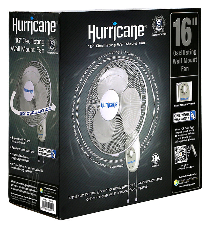 Hurricane Supreme Oscillating Wall Mount Fan