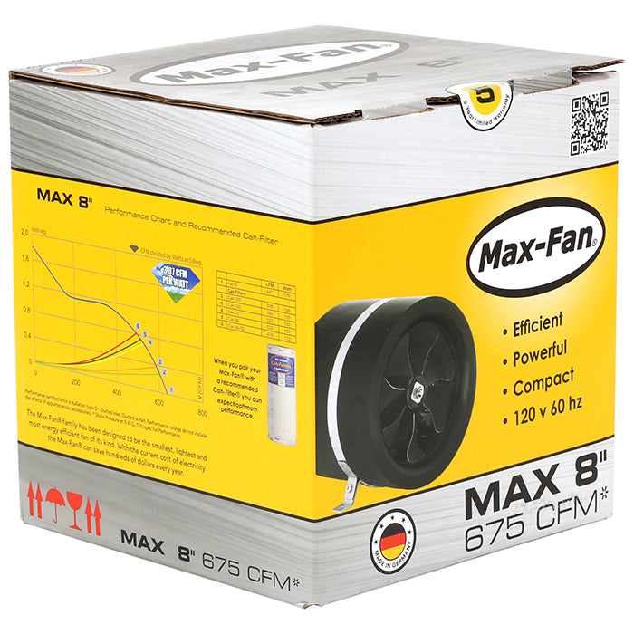 Can-Fan Max-Fan Mixed Flow Inline Fan, 8 Inch - 675 CFM