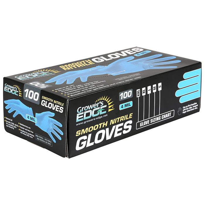 Growers Edge Light Blue Powder Free Nitrile Gloves 4 mil