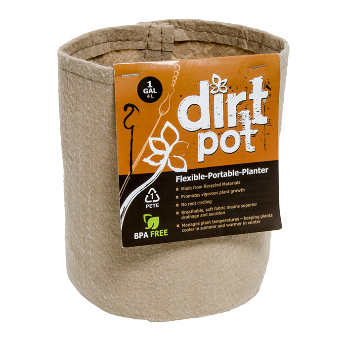 Dirt Pot Tan Round Fabric Pot, 1 Gallon