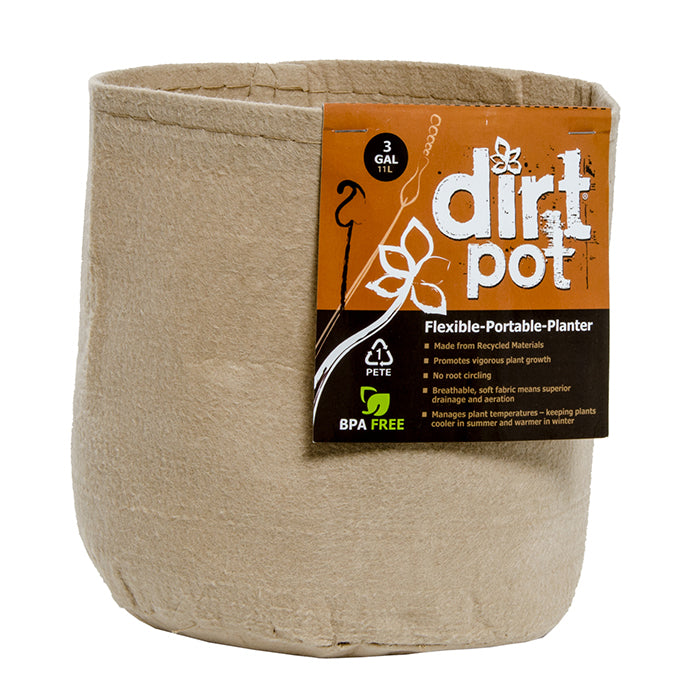 Dirt Pot Tan Round Fabric Pot, 3 Gallon