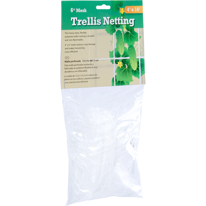 Hydrofarm Trellis Netting 4' x 16', 6" Mesh, Non-Woven