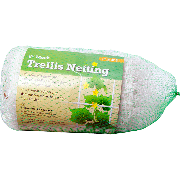 Hydrofarm Trellis Netting 6' x 328', 6" Mesh, Non-Woven