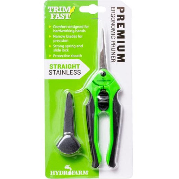 Hydrofarm Trim Fast Stainless Steel Premium Ergonomic Straight Blade Pruner
