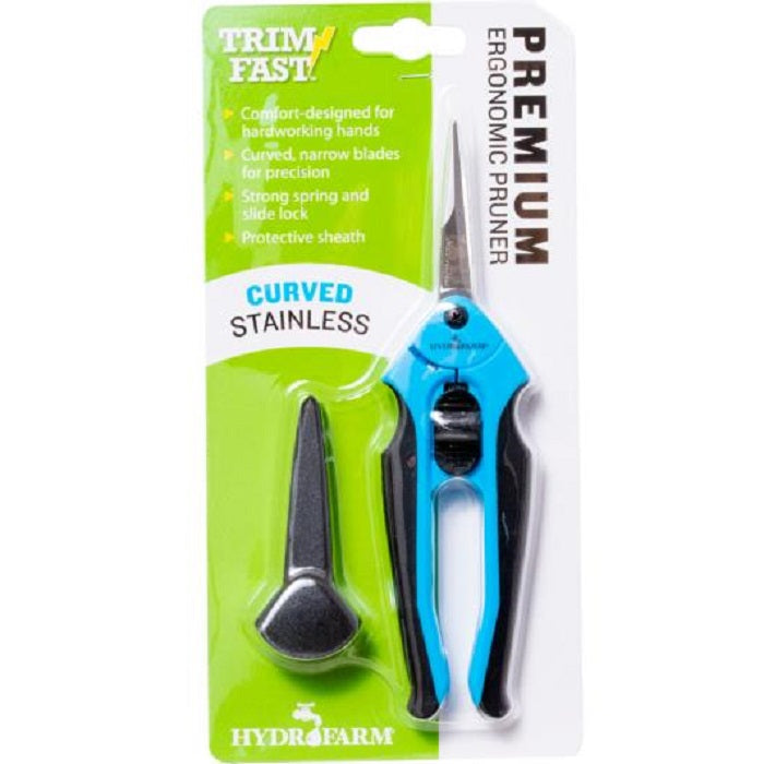 Hydrofarm Trim Fast Stainless Steel Premium Ergonomic Curved Blade Pruner