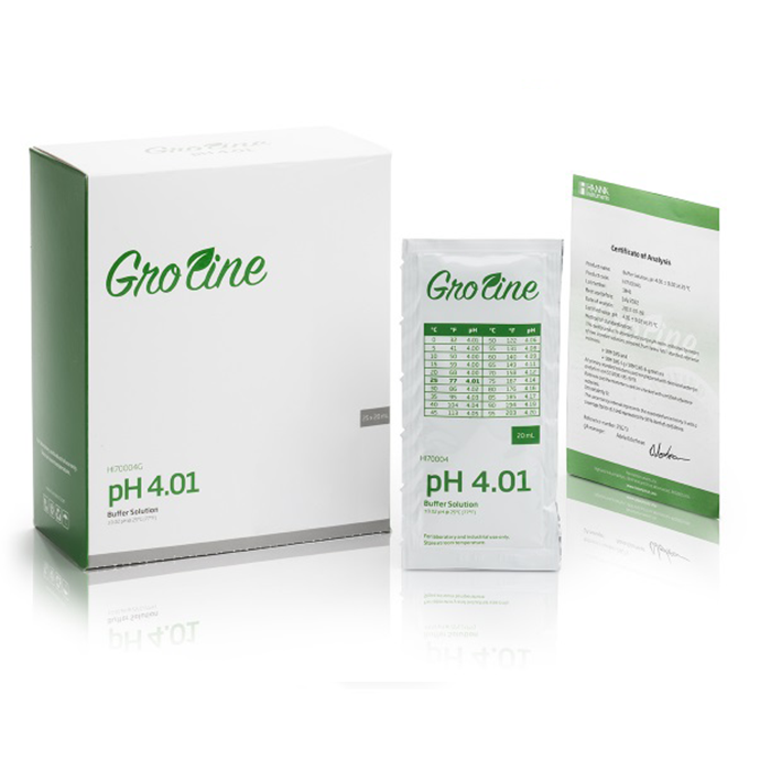 Hanna Instruments GroLine pH 4.01 Buffer Sachets, 20 mL - Case of 25