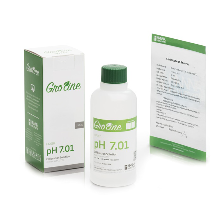 Hanna Instruments GroLine pH 7.01 Calibration Buffer, 230mL