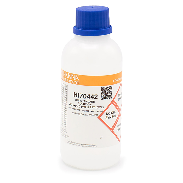 Hanna Instruments 1500 mg/L (ppm) TDS Calibration Solution, 230 mL