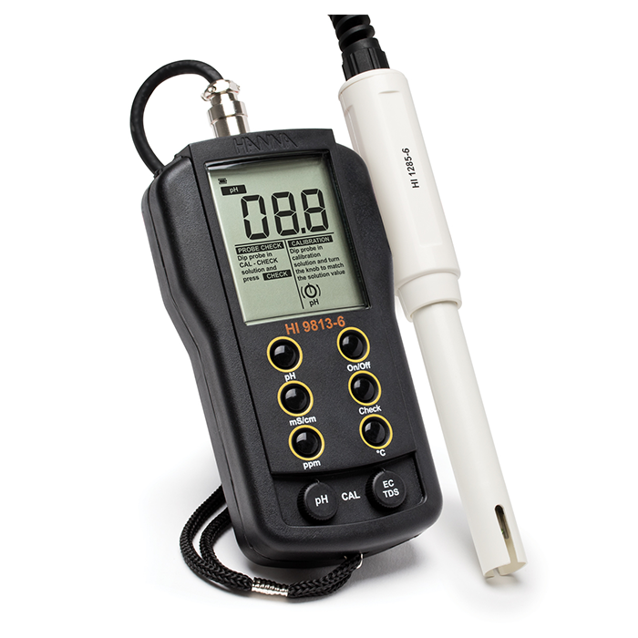 Hanna Instruments GroChek pH/EC/TDS/C Portable Meter w/ Cal Check