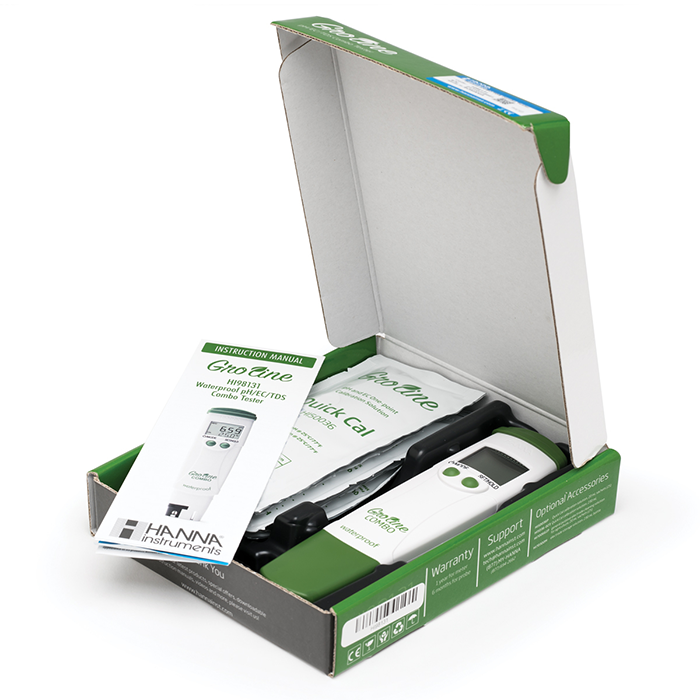 Hanna Instruments GroLine Waterproof Pocket pH/EC/TDS/Temp Tester