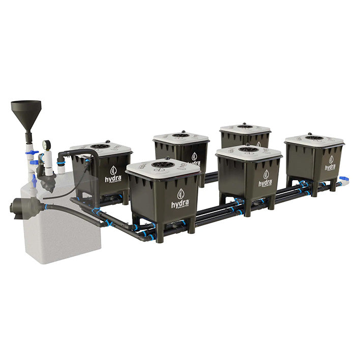 HydraMax Professional RDWC Hydroponic System, 2-Row, 6-Site System
