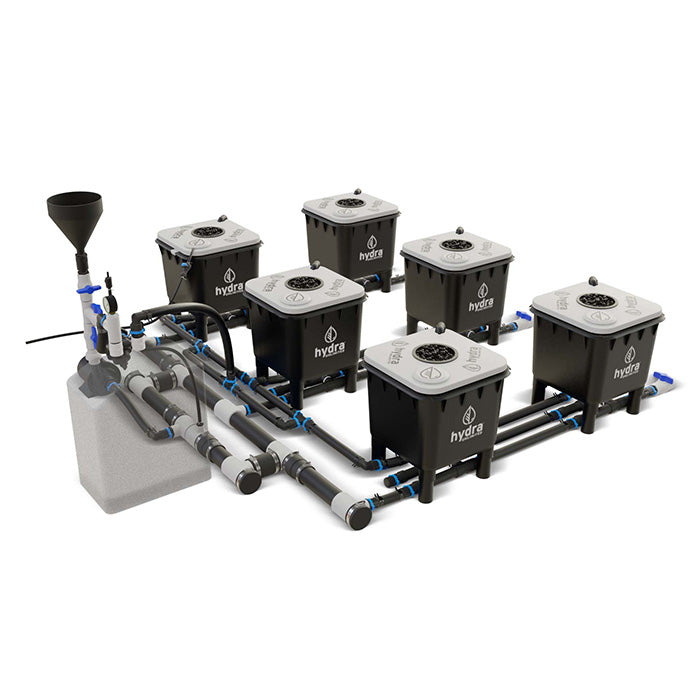 HydraMax Professional RDWC Hydroponic System, 3-Row, 6-Site System
