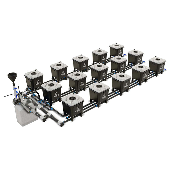 HydraMax Professional RDWC Hydroponic System, 3-Row, 15-Site System