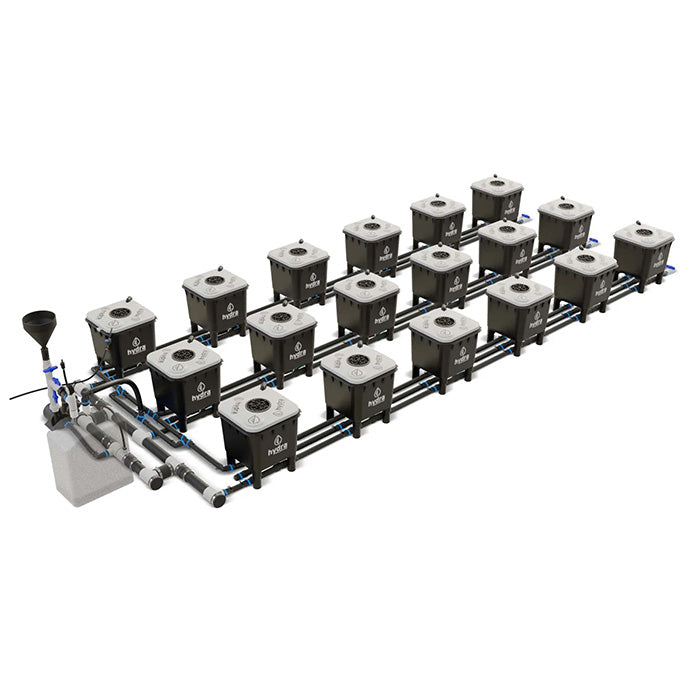 HydraMax Professional RDWC Hydroponic System, 3-Row, 18-Site System